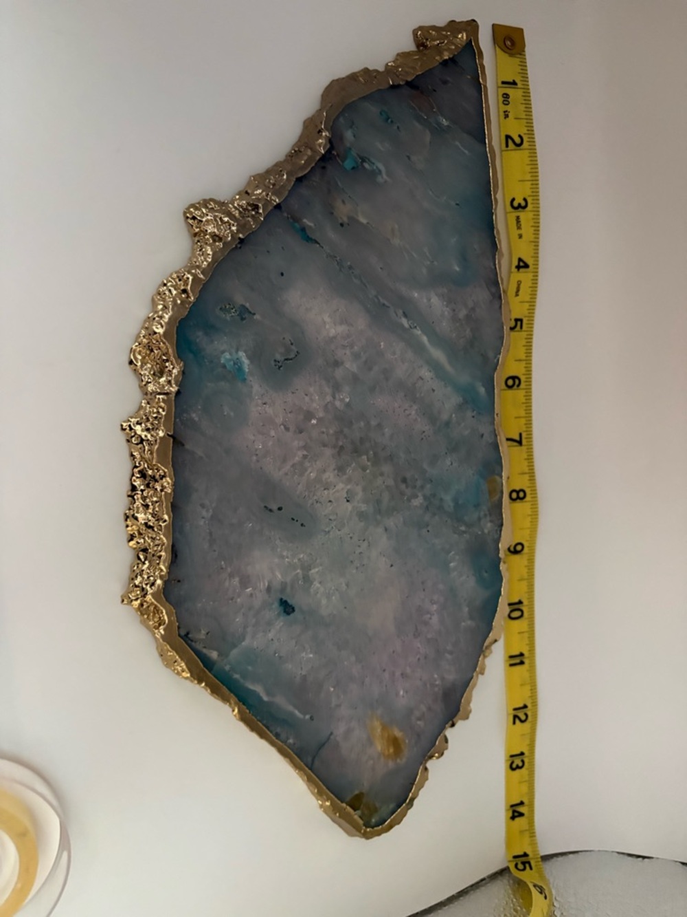 Anthropologie Gilded Agate Blue Quartz Cheese Serving Tray Platter New - Picture 10 of 13